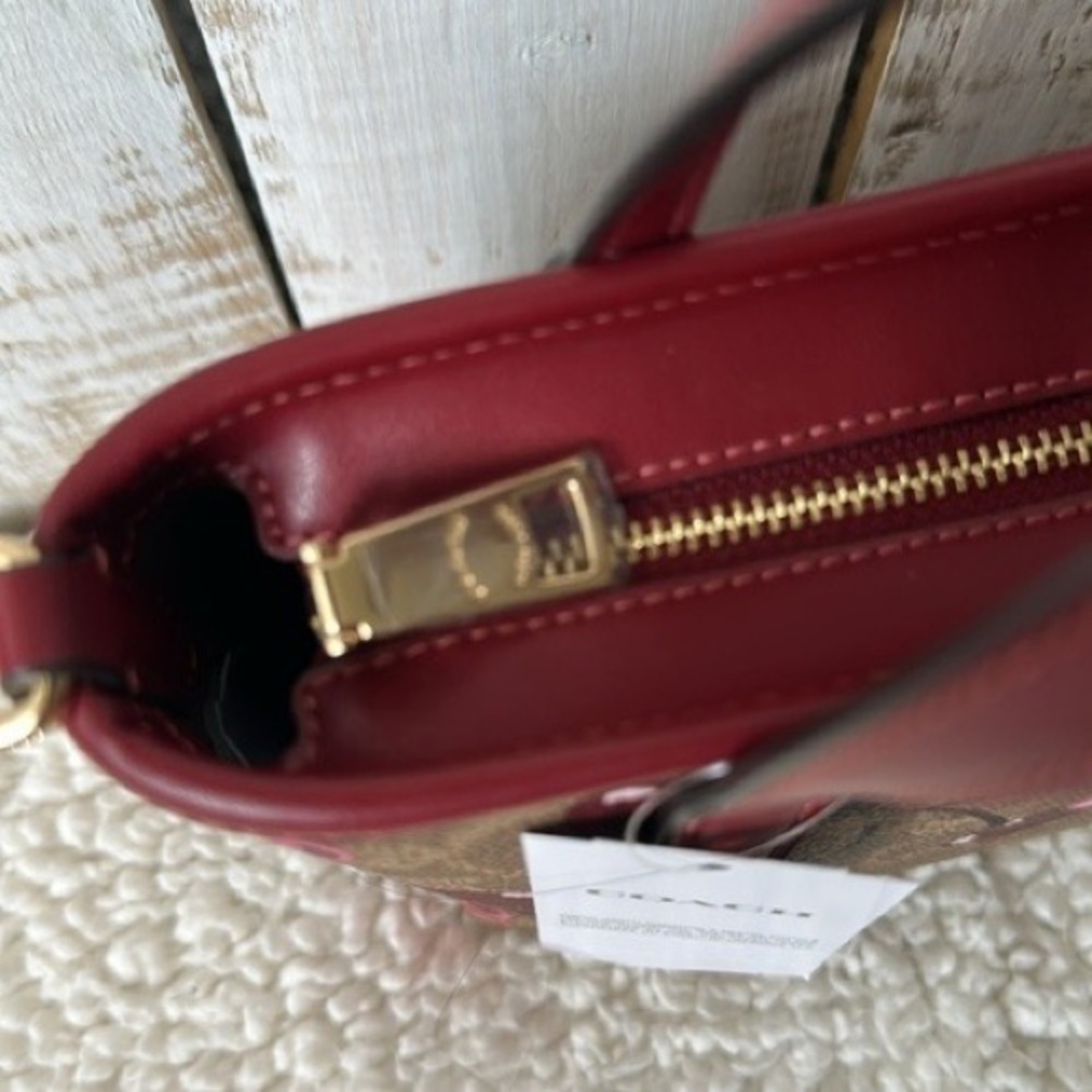 Coach Cherry Pattern Shoulder Bag in Brown and Pink - Picture 6 of 6